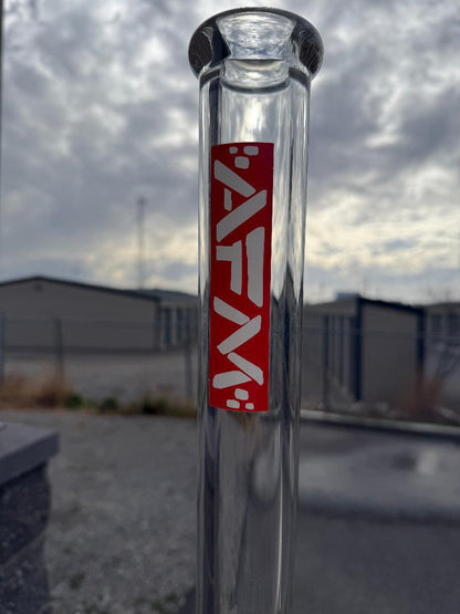 AFM Glass "18 Clear Beaker Flower Piece Red AFM Logo 14mm 45°