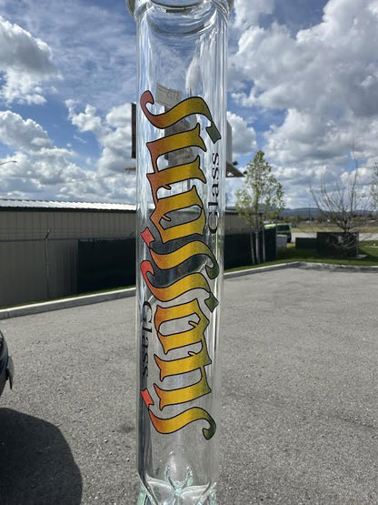 Illusions Glass Flower Straight Tube - 18” Rasta 14mm 45