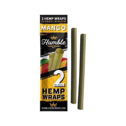 Humble Hemp Wraps 2pc in Mango flavor - All-natural, no tobacco or nicotine, perfect for a clean smoke.