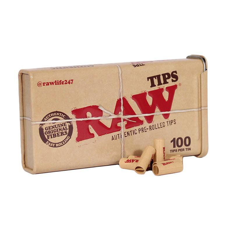 RAW Rolling Papers Tips 100 Pack Tin