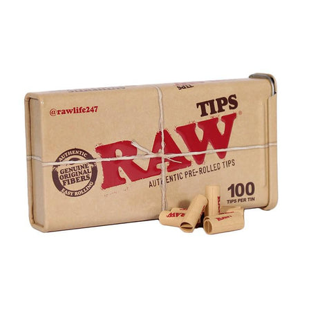 RAW Rolling Papers Tips 100 Pack Tin