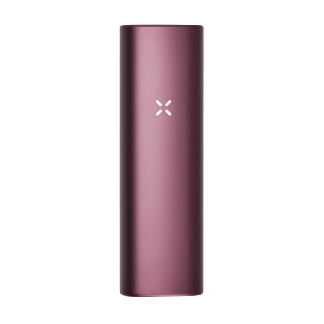 PAX Plus Portable Vaporizer in sleek burgundy finish, designed for both dry herb and concentrates, complete kit included.