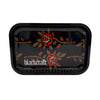 Blackcraft medium rolling tray featuring stylish rose design, durable 11.3 x 7.4 inches surface for effortless herb rolling.