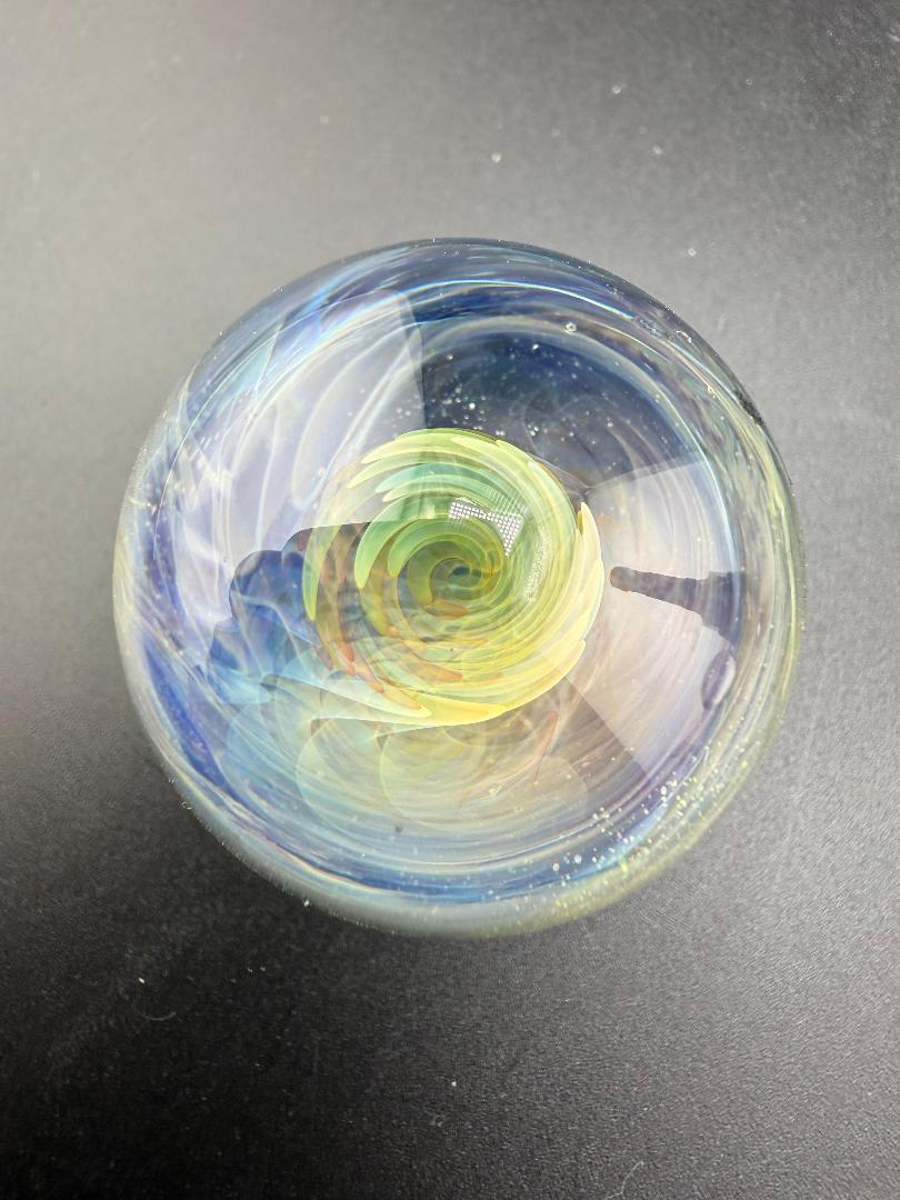 Brando Glass Marble - Fumed Vortex w/ Colored Backer 1.3" - 1.4"