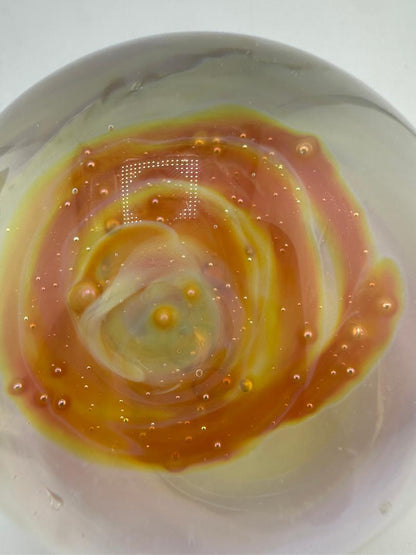 Paulson Pieces 3" Glass Art Marble – No Fume Fume Tech with Pink & Green Accents