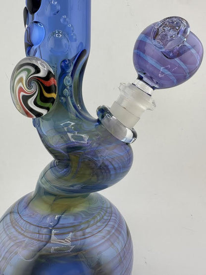 JP Killman Glass Flower Beaker - Bent Neck Fumetech
