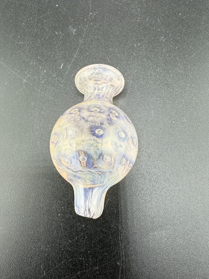 Fumed bubble trap carb cap, featuring unique swirling patterns and a puffy design, perfect for enhanced dabbing experience.