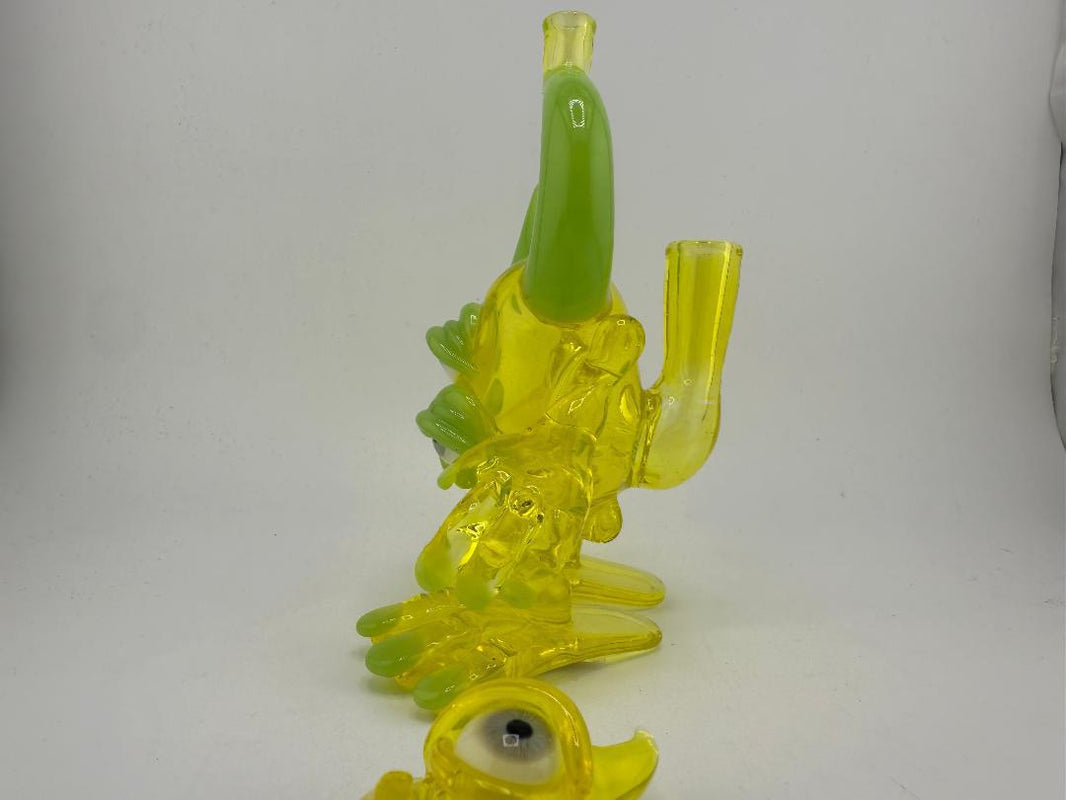 Jarvis Glass Yellow Warrior UV Reactive 10mm 90° w/ Pendant & Case