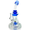 AFM Glass Opal Stone Rig NBS486 with slitted puck perc and blue accents for smooth smoking sessions.