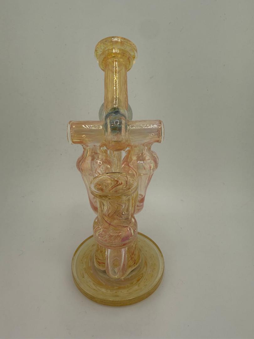 Domer Glass x Brando Welk (Montage Glass) Mini Gold Fumed Quad Uptake Recycler 10mm