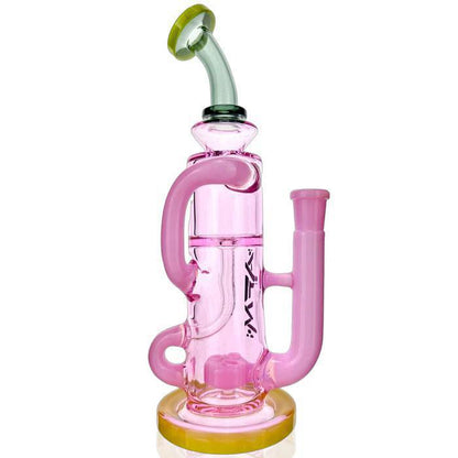 AFM Glass 10" Bilbao Colored Glass Recycler Dab Rig TX104 14mm 90°