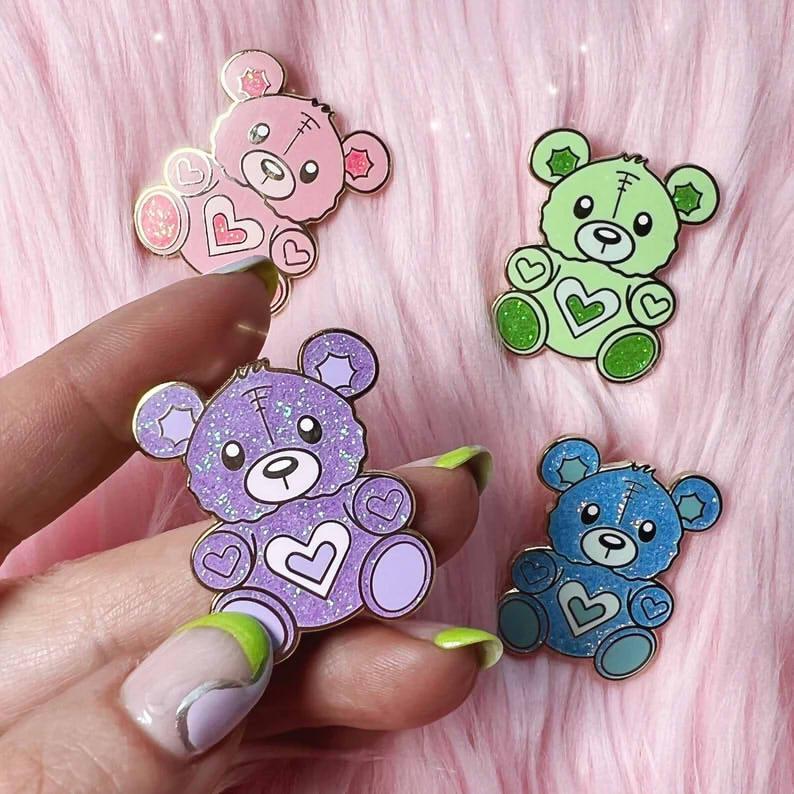 Wildflower Co. Teddy Bear Enamel Pin