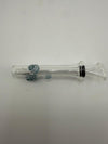 Home Blown Glass Color Accented Slider - Blunt with blue accents, showcasing a handcrafted design ideal for solo sessions.