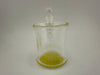 Home Blown Glass Q-Tip ISO Jar with yellow base and lid for stylish dab station storage.