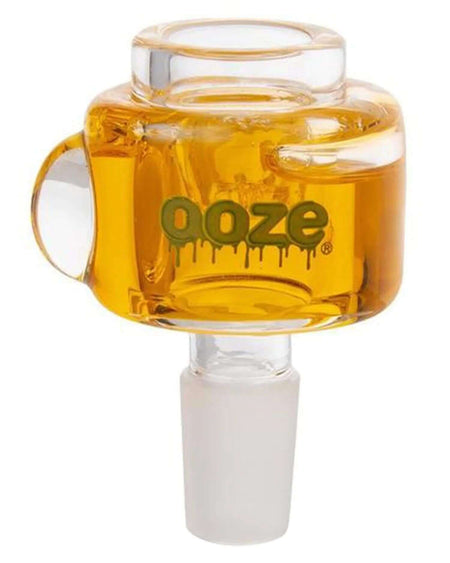 Ooze Glycobowl 14mm in amber glass, featuring glycerin for cooler hits and smoother smoking experience.