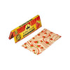 King Palm flavored hemp rolling papers in strawberry, 1 1/4 size, showcasing vibrant design and eco-friendly material.