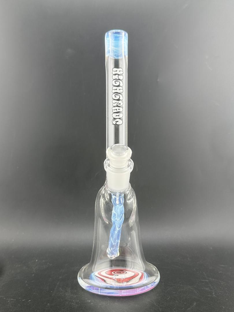 Highgrade Glass Mini Beaker - Color Accented Lip Wrap & Downstem w/ Wig Wag Reversal Bottom 10mm 45°