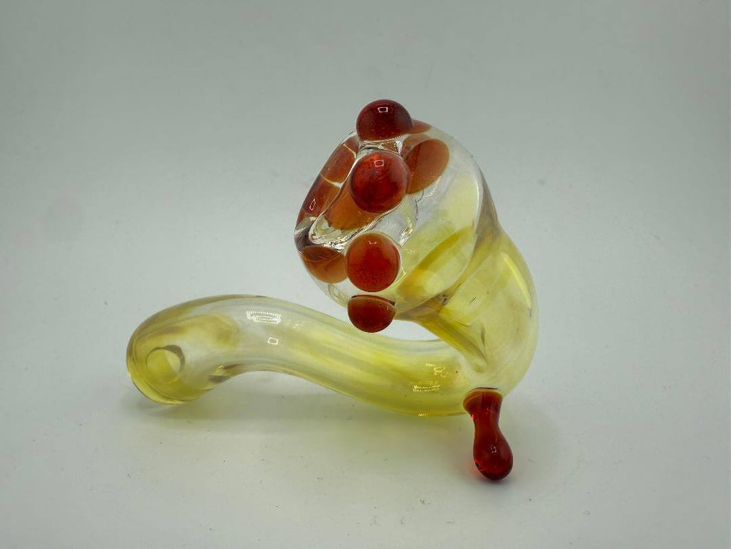 Danny W Glass Fumed Sherlock Pipe with color accent, handcrafted in Spokane, WA, showcasing unique design and style.