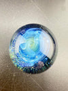 Danny W Glass Marble - 24mm Blue Bubble Trap / Implosion featuring a blue swirl design in a glass marble.