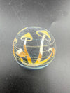 Danny W Glass Marble - 28mm Carved Mushrooms featuring detailed mushroom designs, handcrafted in Spokane.