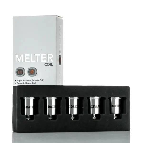 Dazzvape Melter Coil 1pc display with Triple Titanium Quartz Coil and Ceramic Donut Coil in packaging