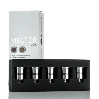 Dazzvape Melter Coil 1pc display with Triple Titanium Quartz Coil and Ceramic Donut Coil in packaging