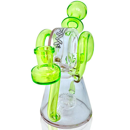 AFM Glass 8" Double Ram Glass Recycler Dab Rig TX619 14mm 90°