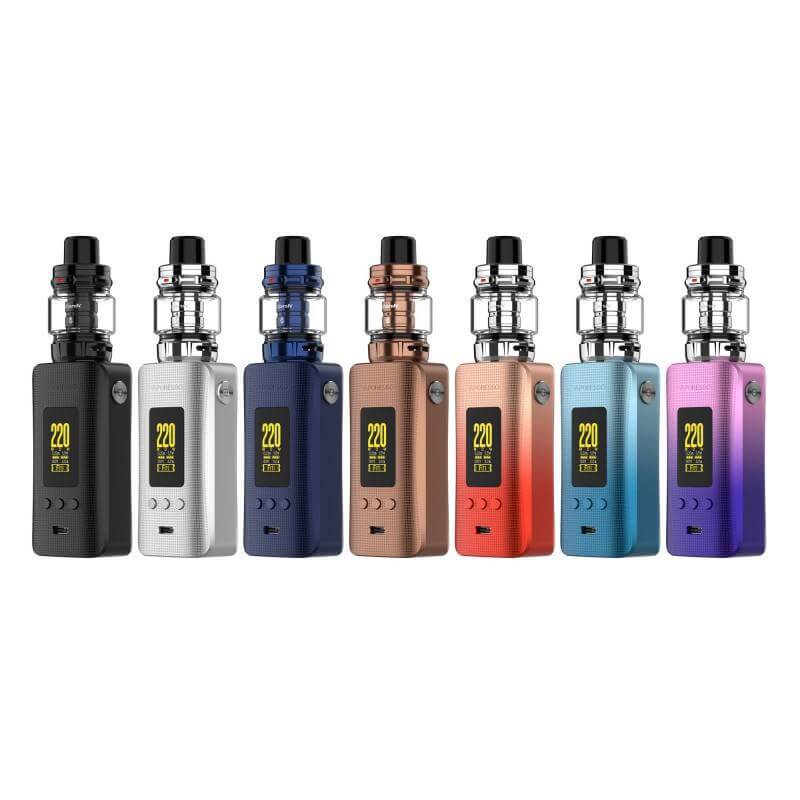 Vaporesso Gen 200 Itank 2 Kit in various colors showcasing advanced vaping technology and sleek design.