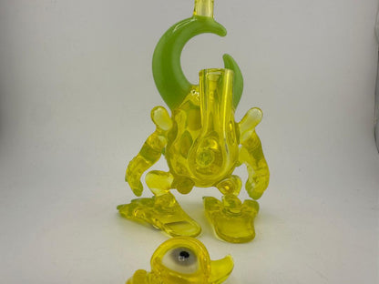 Jarvis Glass Yellow Warrior UV Reactive 10mm 90° w/ Pendant & Case