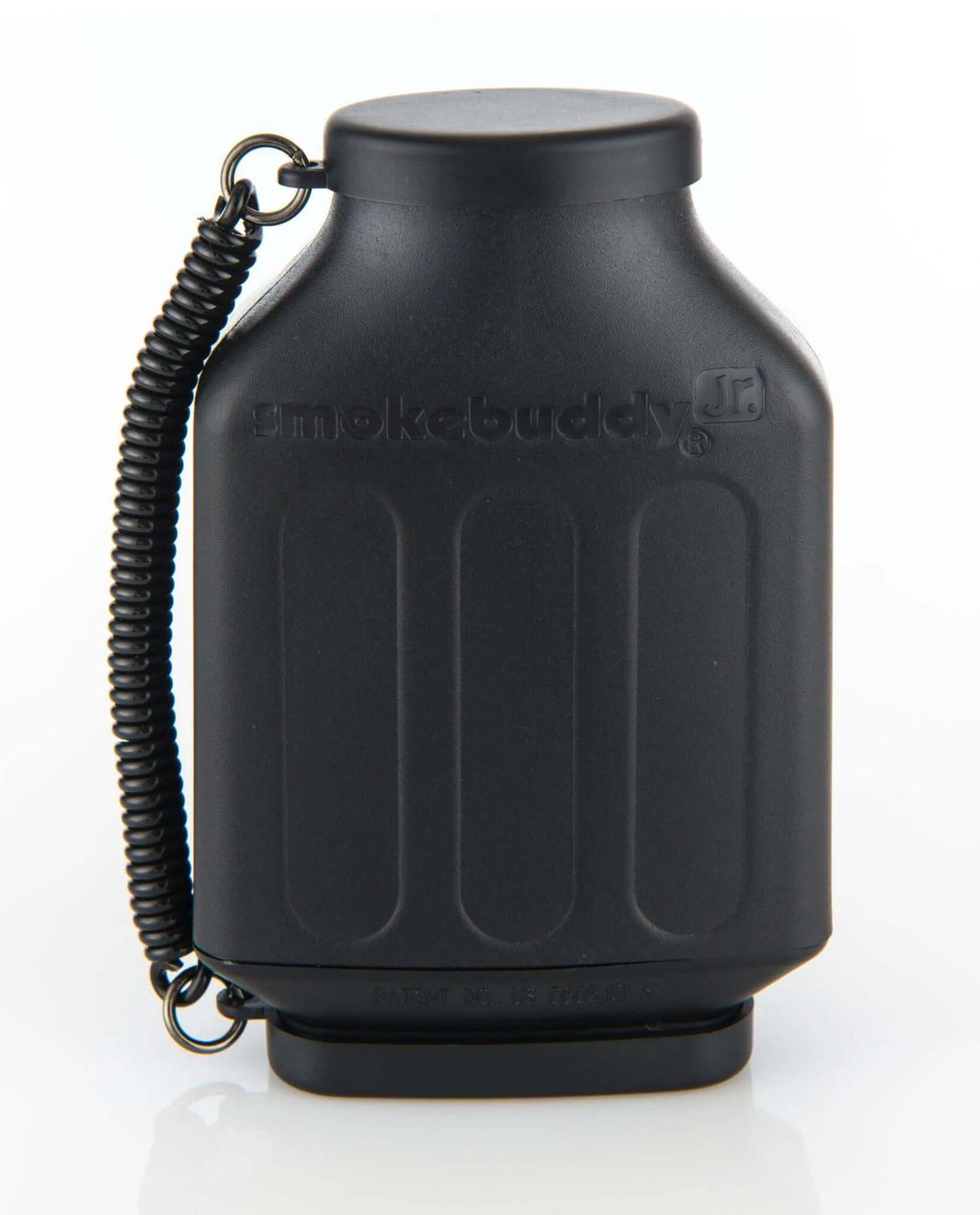 Smokebuddy Junior Personal Air Filter in black, compact and portable for discreet smoke filtration.