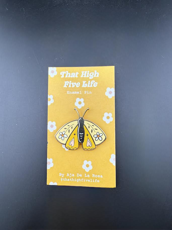 That High Five Life Enamel Pin - Moth