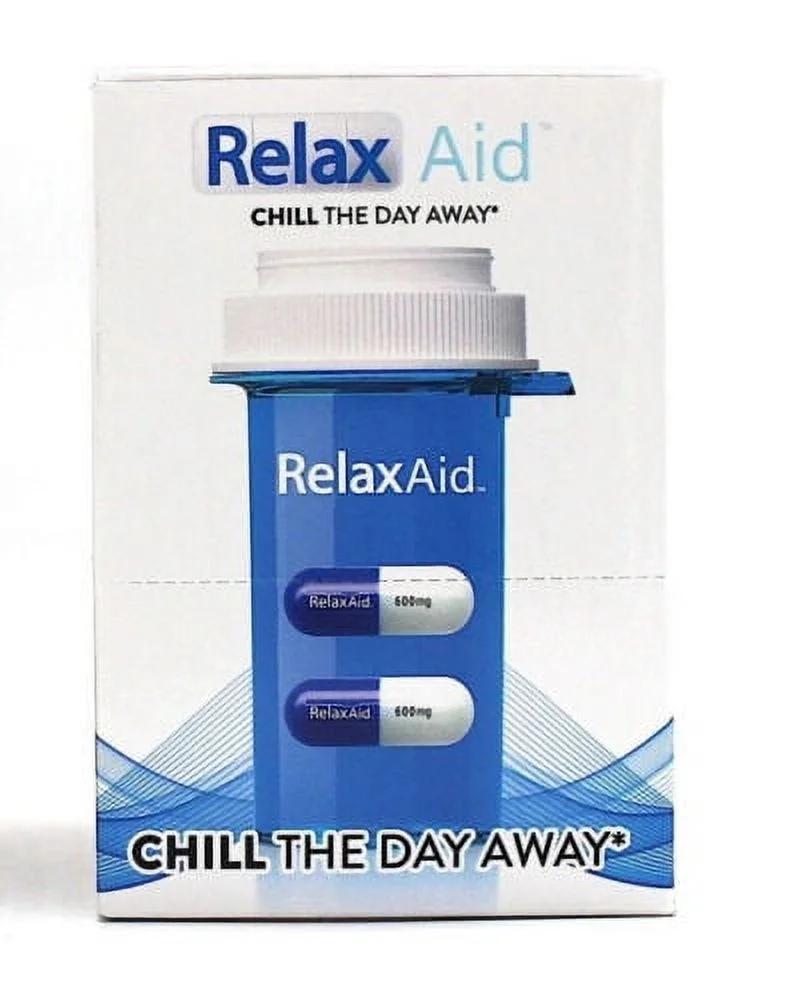 Addall RelaxAid 600mg Capsules in packaging, designed to promote relaxation and calmness, 2-count.