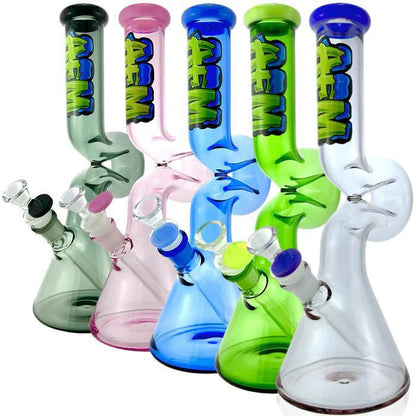 AFM Glass 12" Hunchback Full Color Glass Beaker 14mm