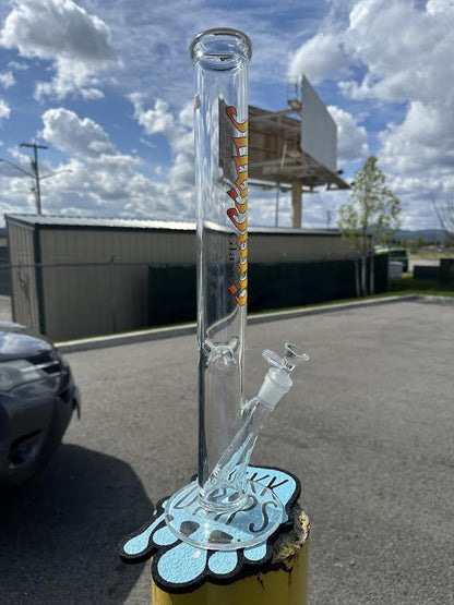 Illusions Glass Flower Straight Tube - 18” Rasta 14mm 45