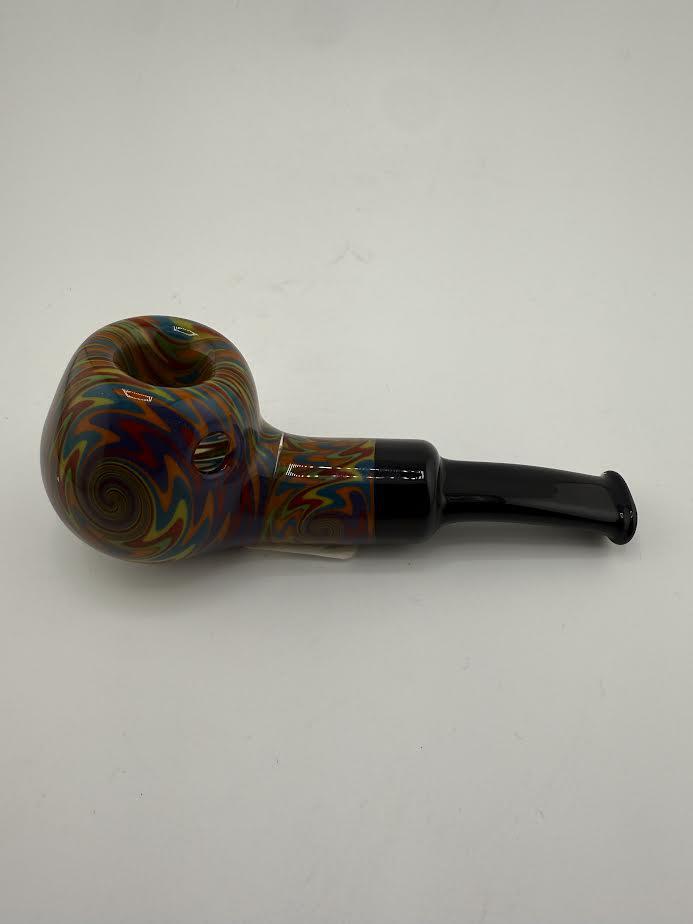 Colorful Mcdoogle Gentleman's pipe with swirling patterns and a black stem, perfect for stylish smoking.