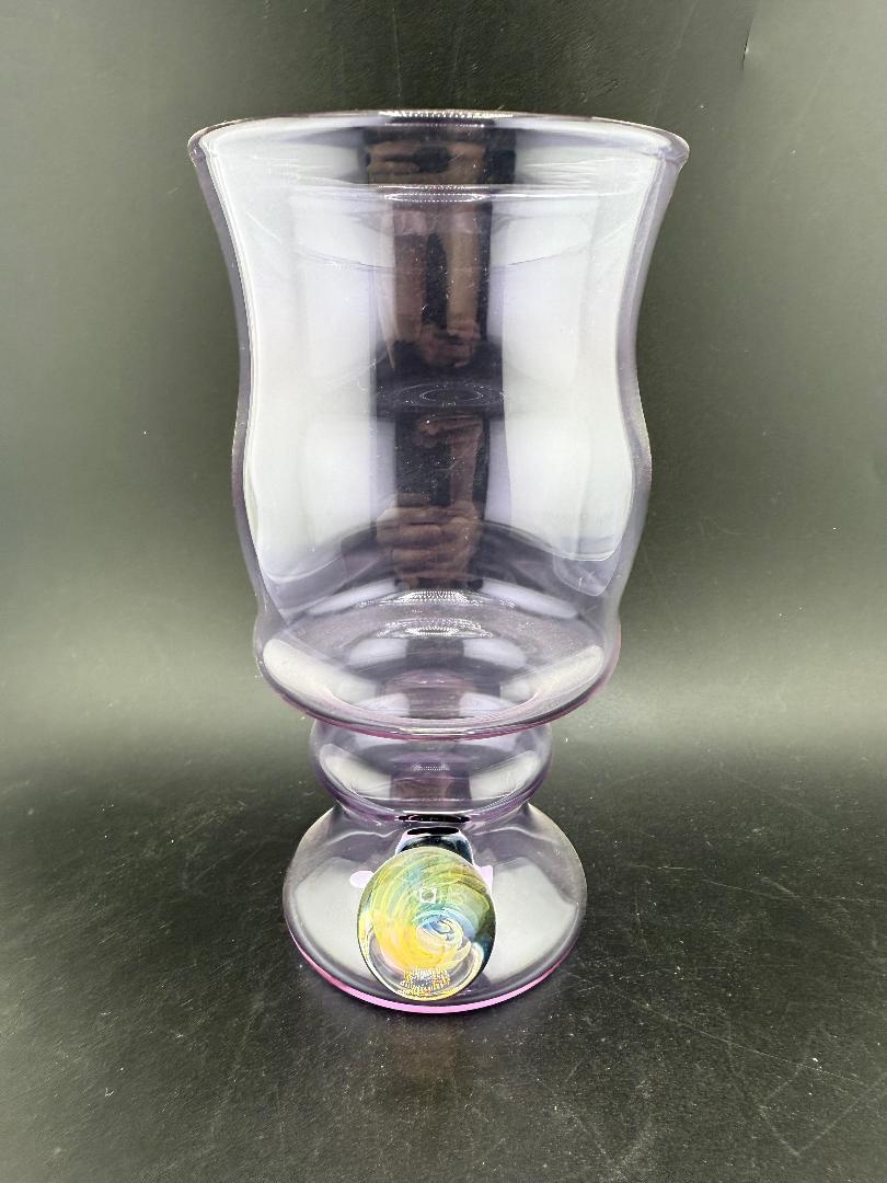 Brando Glass Handcrafted Heady Cup w/ Fumed Marble Attachment - Purple