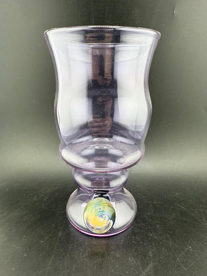 Brando Glass Handcrafted Heady Cup w/ Fumed Marble Attachment - Purple