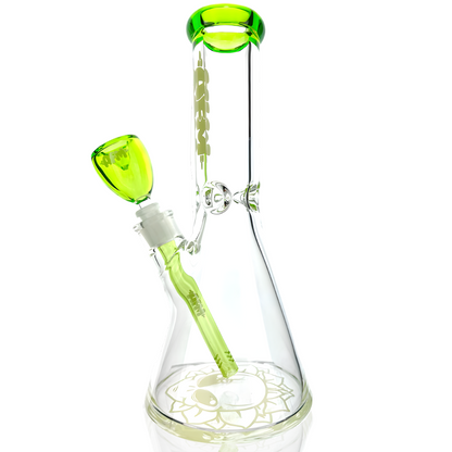 AFM Glass 12" Chubbi Beaker Clear Colored Lip Beaker
