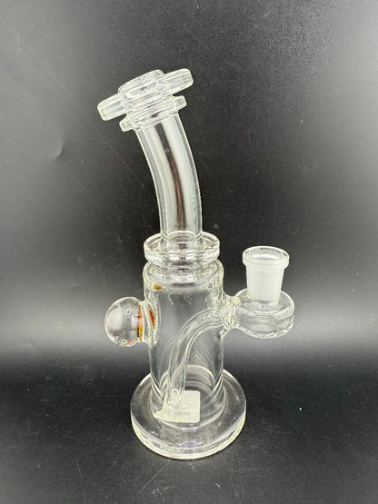 Crondo Glass Clear Banger Hanger Rig w/ Millie Image Marble14mm 90°