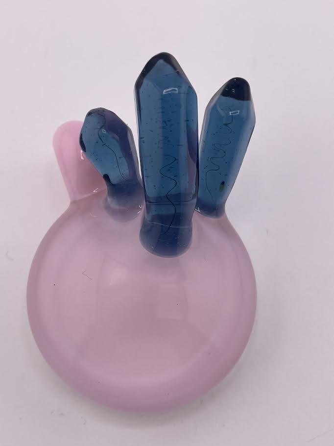 Tim Doane Pendant - Pink w/ Blue Crystal Growth