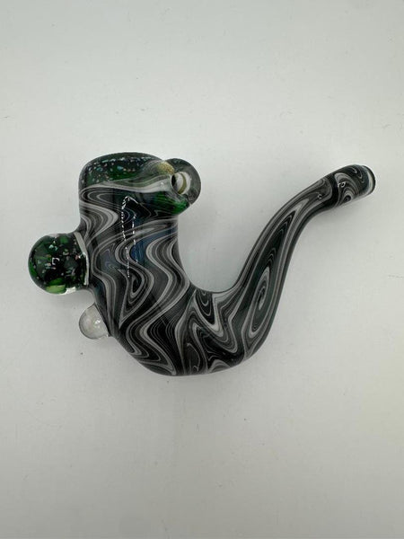 HighGrade Glass Dry Pipe - Fully Worked Wig Wag Heady Sherlock w/ marble and Opal Attachments