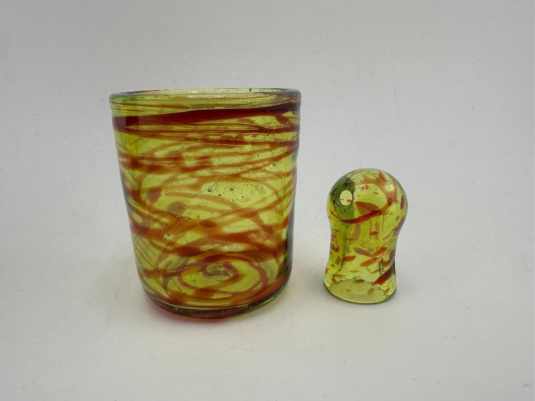 Paulson Pieces Puffco Proxy Core Cup & Mouthpiece – Green & Red Handcrafted Glass