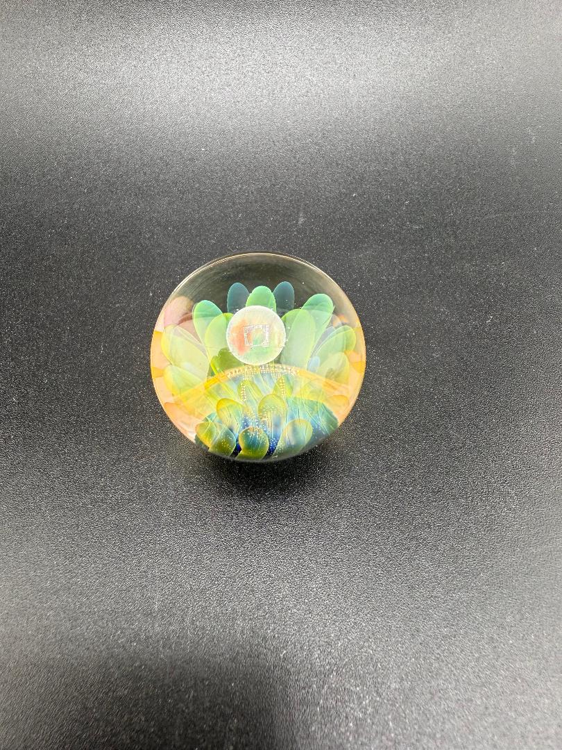 Doc Glass Fumed Marble 1" Marble - Handcrafted glass art with intricate color-shifting effects.