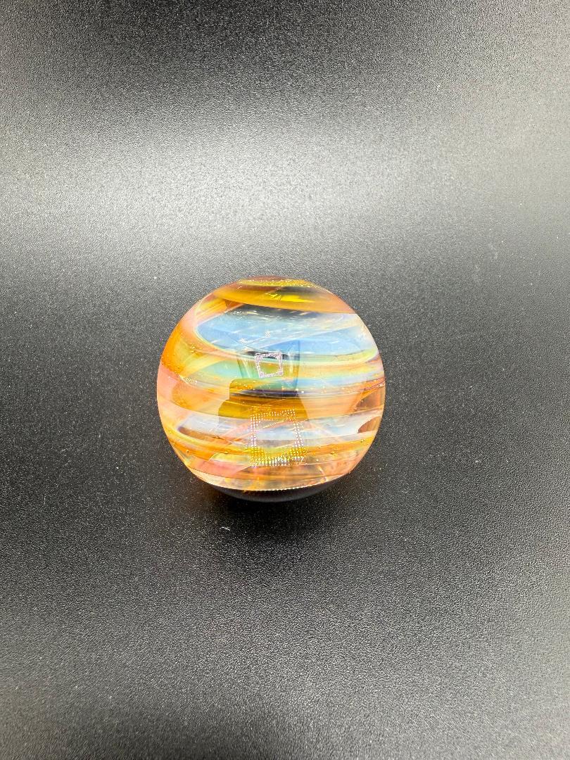 Doc Glass Fumed Marble 1" Marble – Handcrafted glass art showcasing vibrant colors and unique patterns.