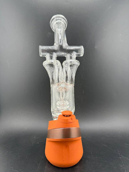 Domer Glass Puffco Peak Glass Attatchment - Double recycler on a Puffco device for smooth water filtration.