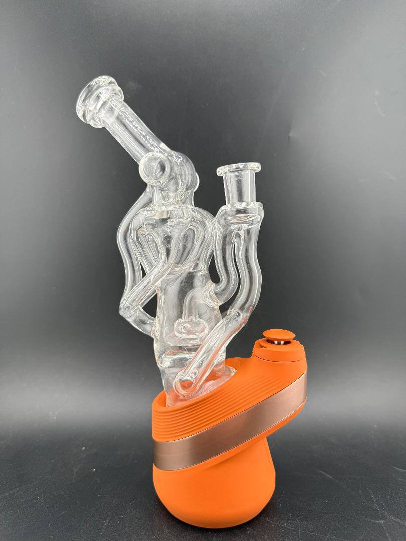 Domer Glass Puffco Peak Glass Attatchment - Quad Recycler w/ Bubble Dumper & 10mm 90°
