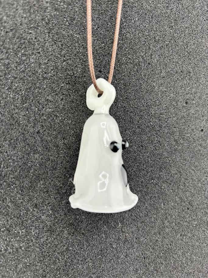 Domer Halloween Ghost Pendant handcrafted ceramic ghost charm with unique expressions and character.