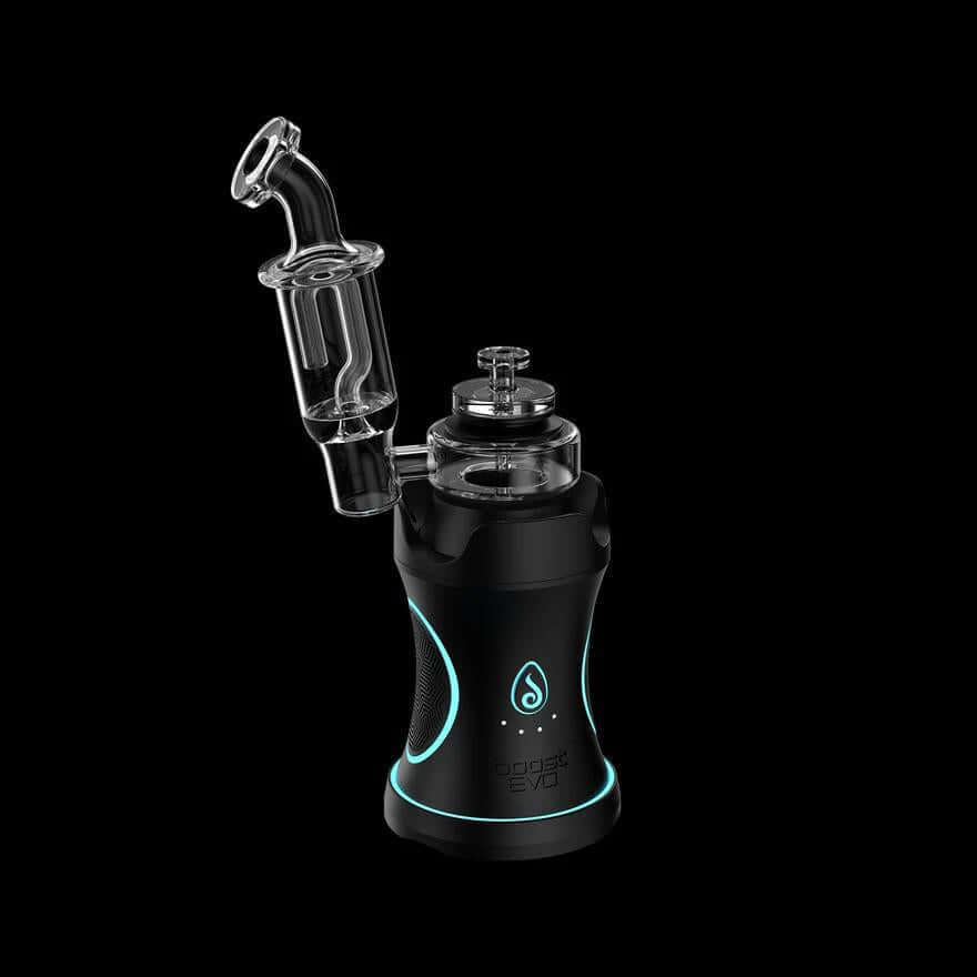 Dr Dabber Boost Evo J-Perc eRig with TDE attachment for enhanced dabbing experience and filtration.