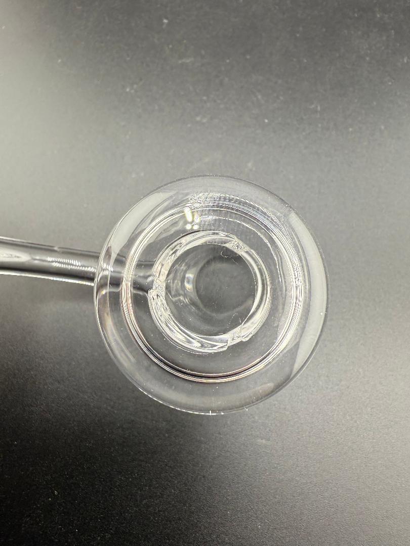 Close-up of ESB Power Slurpee Quartz Banger showcasing its clear design and smooth edges on a black background.