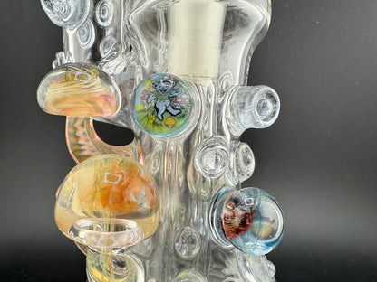 Brando Glass UV Mushroom Grateful Dead Bubbler 10mm 90°